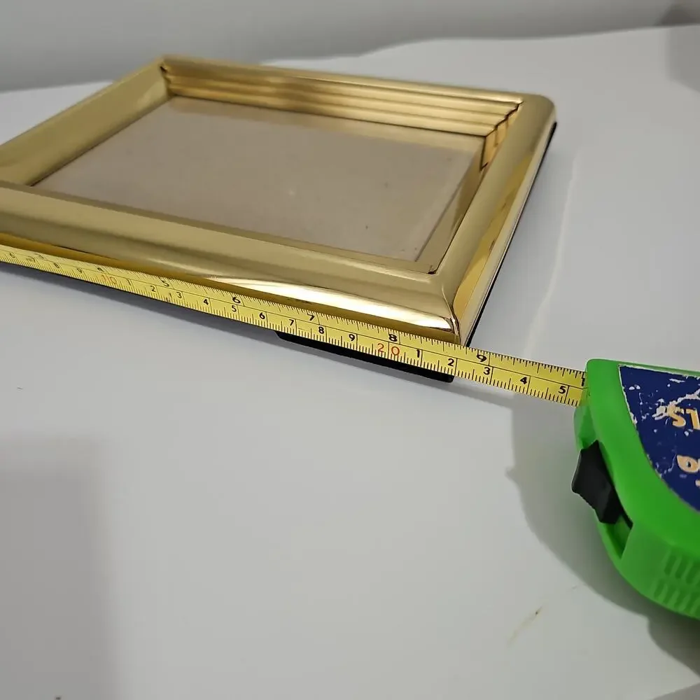Vintage Steeped Polished Brass Picture Photo Frame Gold